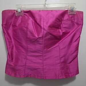 Preppy Lady Silk Bustier Pink Silk Top Size 8